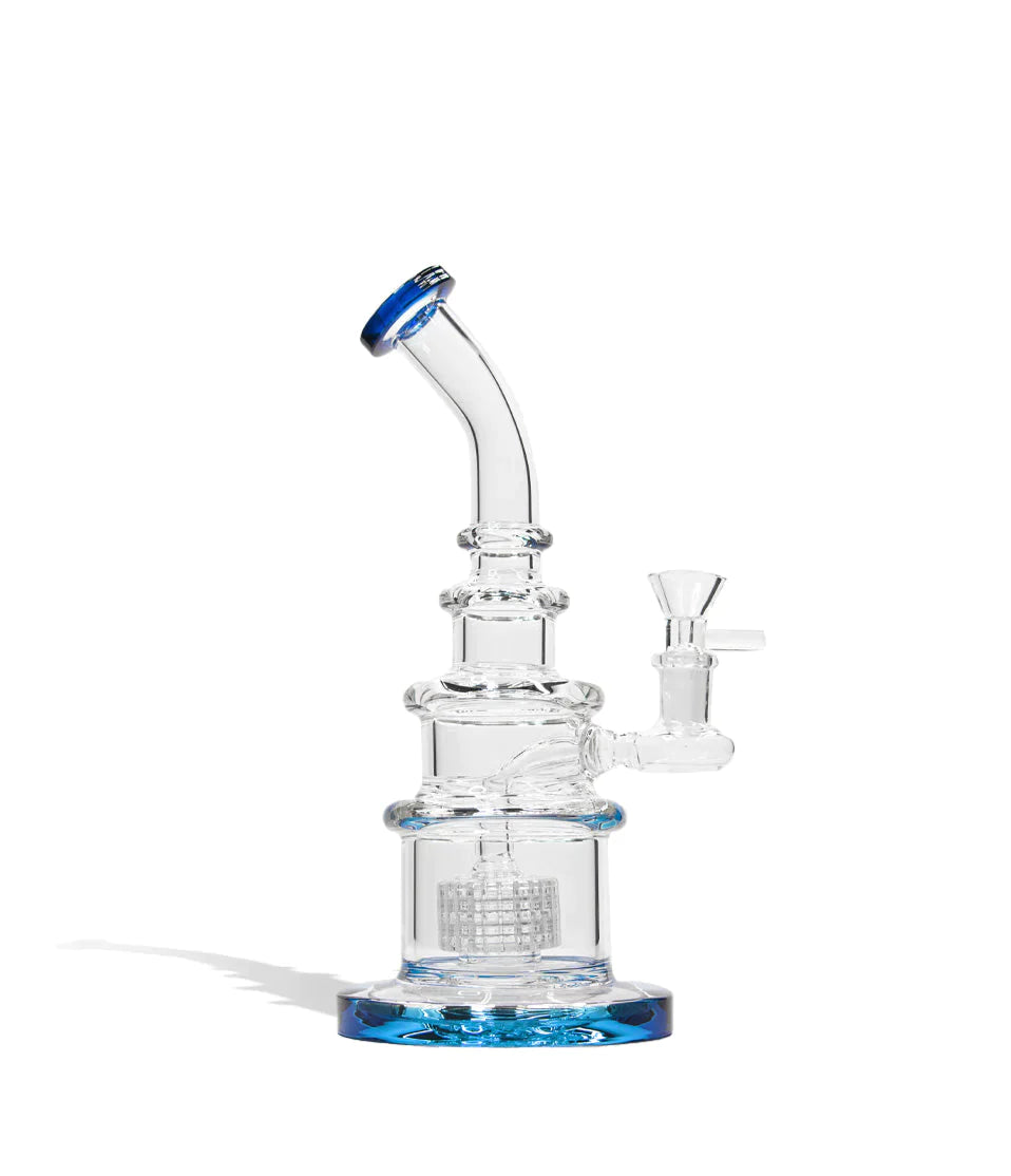 Water Pipe with Honey Comb Perc - 10 Inch Cannabis Accessories Lighter USA Jade Blue  
