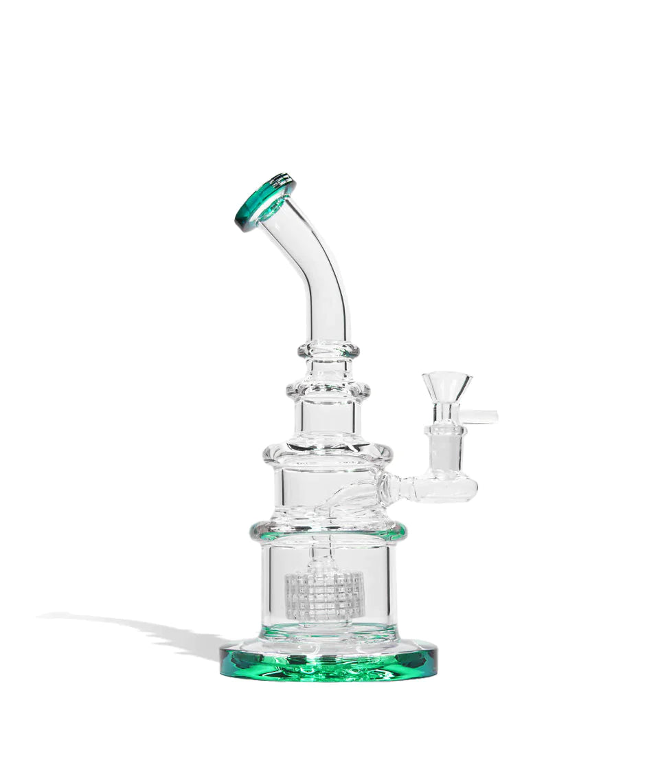 Water Pipe with Honey Comb Perc - 10 Inch Cannabis Accessories Lighter USA Lake Green  