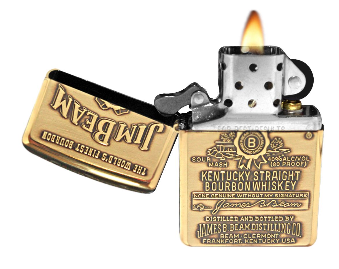 Zippo Lighter - 2007 Jim Beam Brass Emblem Brass Zippo Zippo   