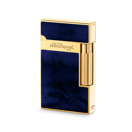 S.T. Dupont Ligne 2 Gold/Brass Finishes Lighter S.T. Dupont Dark Blue Chinese Lacquer  