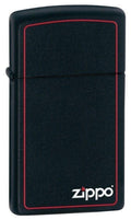 Zippo Lighter - Slim Black Matte Zippo Border Zippo Zippo   