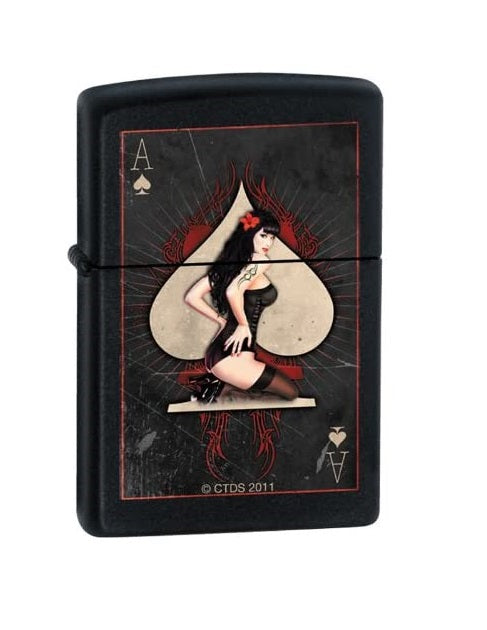 Zippo Lighter - Ace of Spade Pin-Up Girl Zippo Zippo   