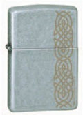 Zippo Lighter - Distressed Knot Street Chrome Zippo Zippo   