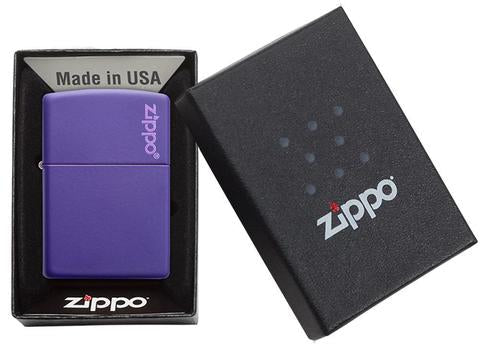 Zippo Lighter - Classic Purple Matte Zippo Logo Zippo Zippo   