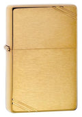 Zippo Lighter - Vintage Brushed Brass w/ Slashes Zippo Zippo   
