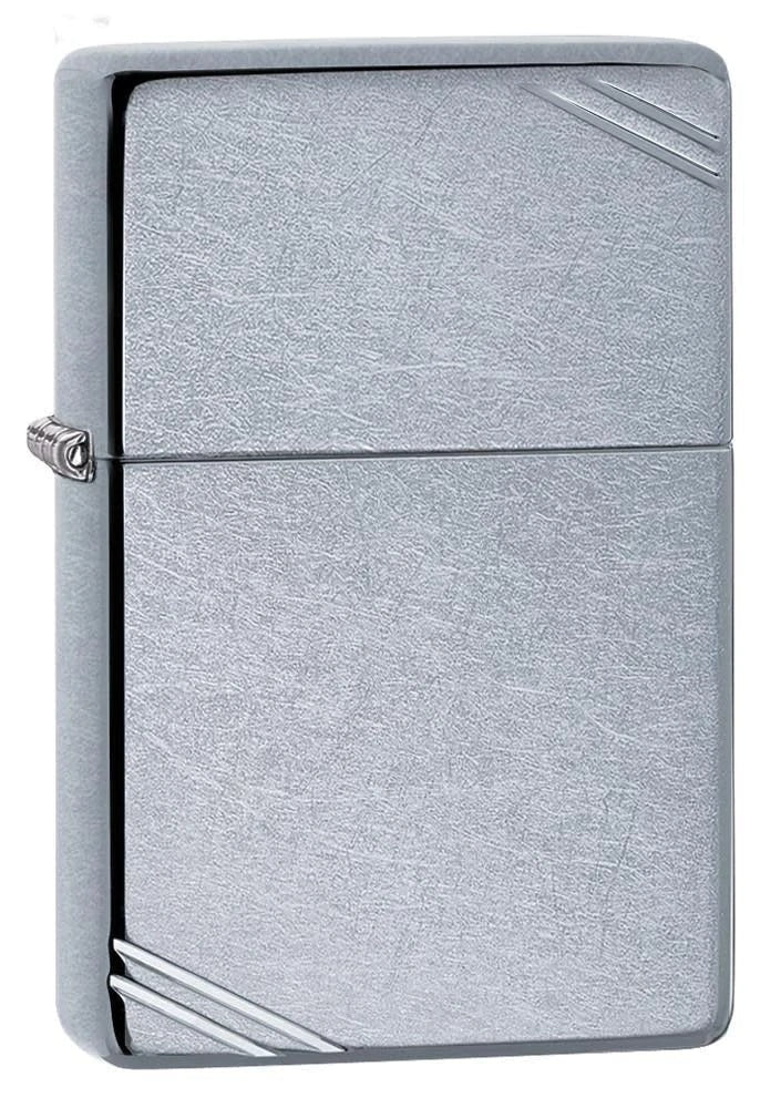 Zippo Lighter - Vintage Street Chrome w/ Slashes Zippo Zippo   