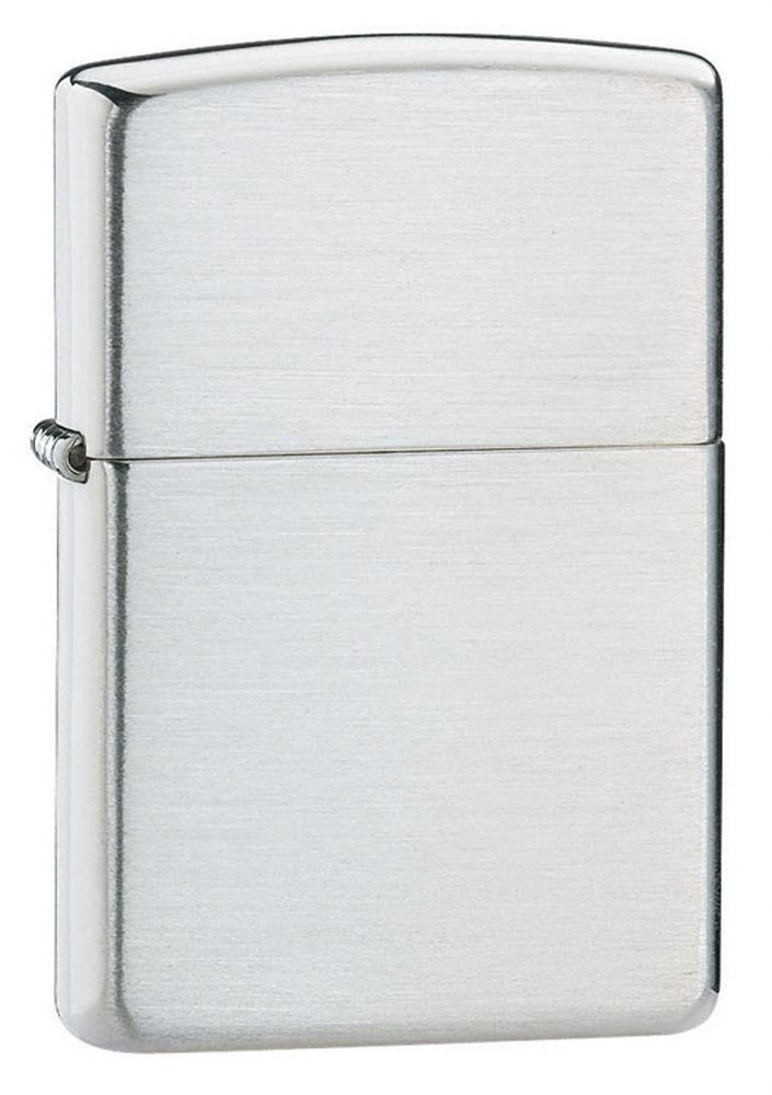 Zippo Lighter - Armor Brushed Sterling Silver Zippo Zippo   