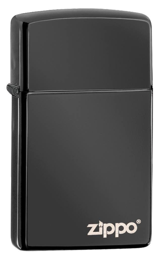 Zippo Lighter - Slim High Polish Black w/ Zippo Logo Zippo Zippo   