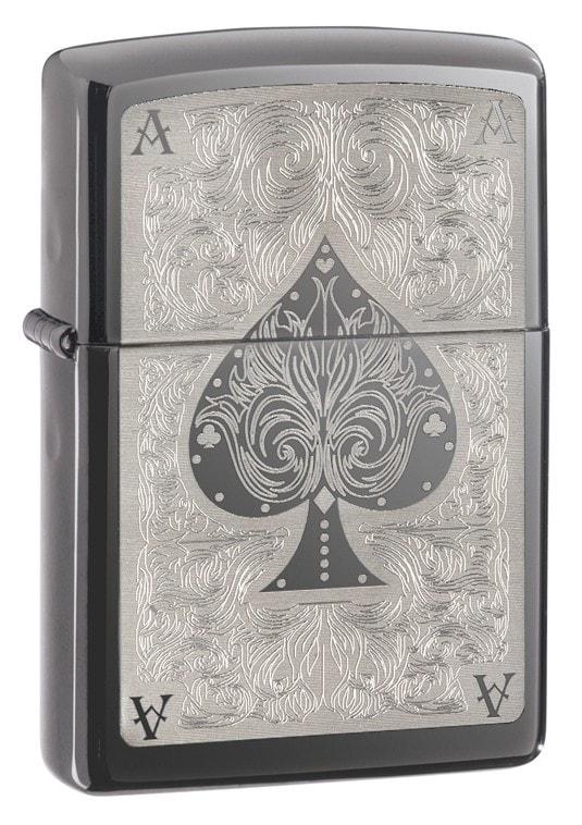 Zippo Lighter - Ace Filigree Black Ice Zippo Zippo   