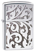 Zippo Lighter - Filigree High Polish Chrome Zippo Zippo   