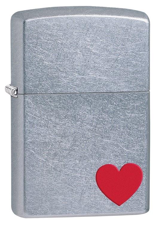 Zippo Lighter - Classic Love Satin Chrome Zippo Zippo   