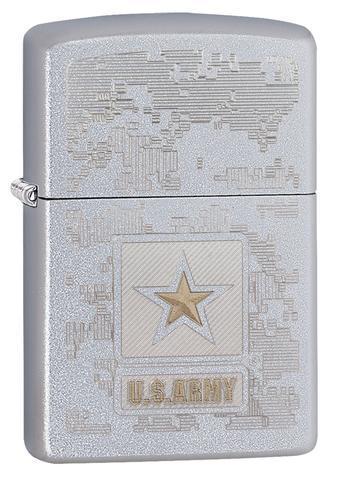 Zippo Lighter - US Army Satin Chrome Zippo Zippo   