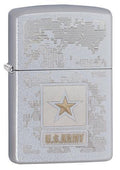Zippo Lighter - US Army Satin Chrome Zippo Zippo   