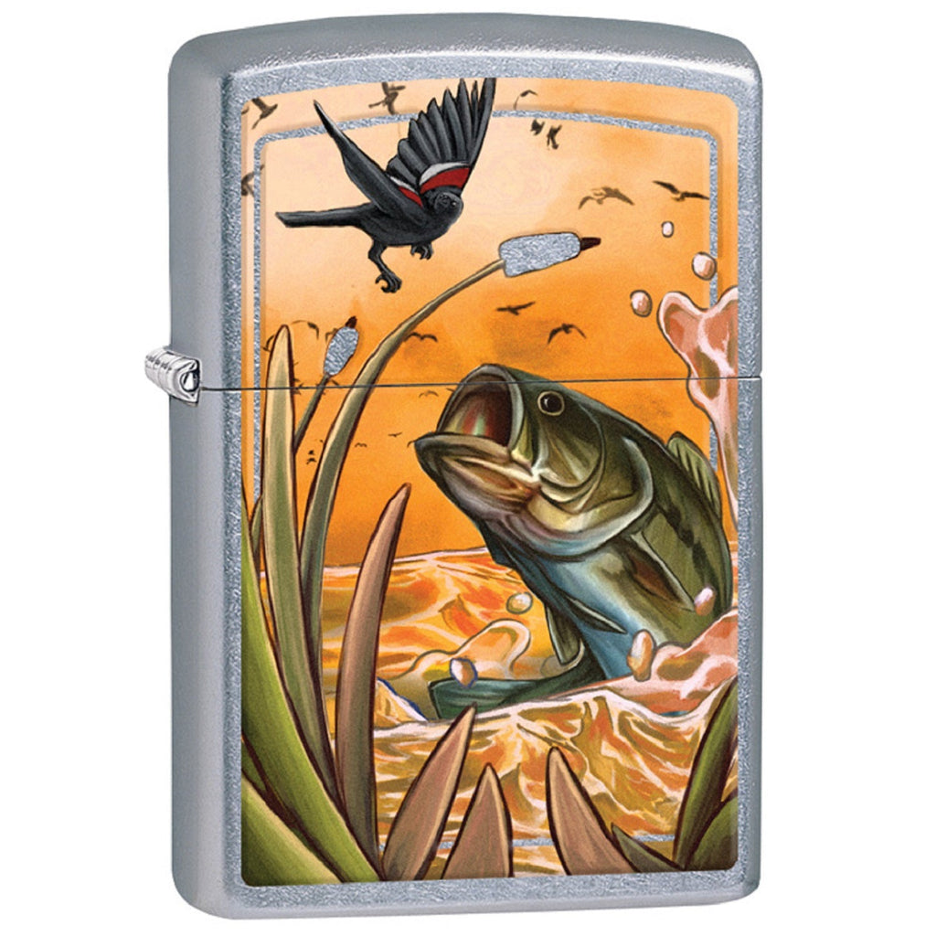 Zippo Lighter - Bass Bird on a Street Chrome Finish Zippo Zippo   