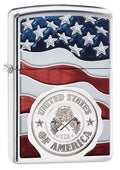 Zippo Lighter - American Stamp On Flag Zippo Zippo   