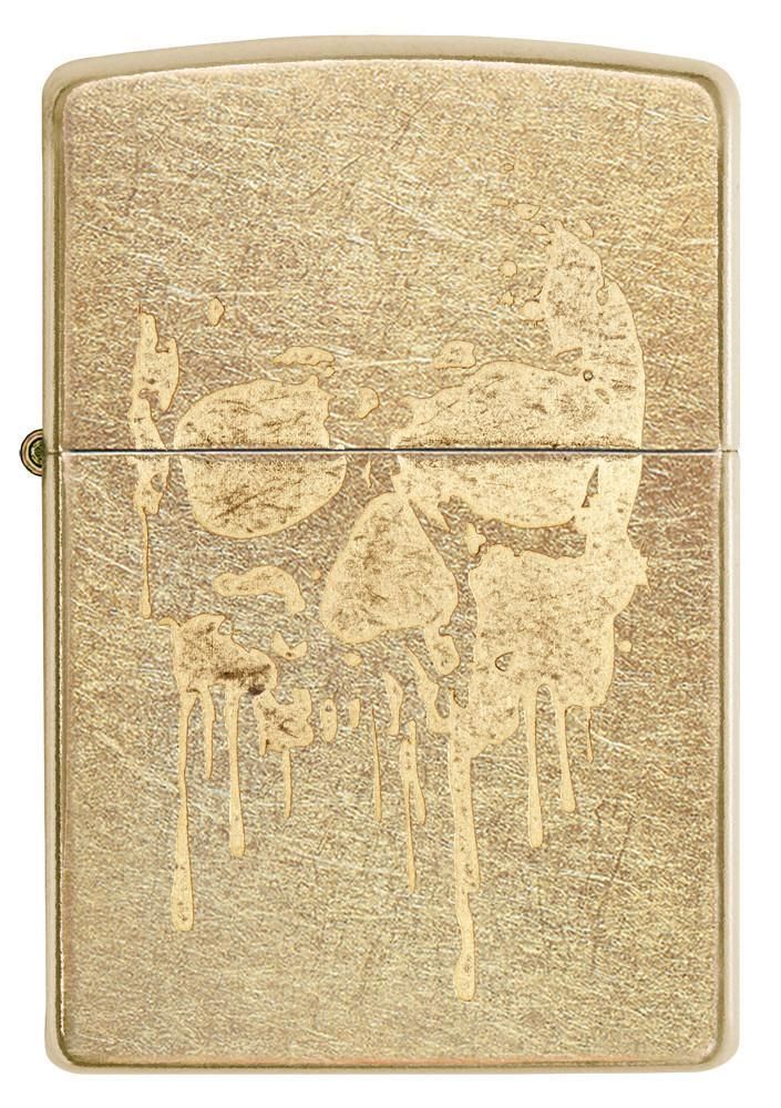 Zippo Lighter - Grunge Skull Gold Drip Zippo Zippo   