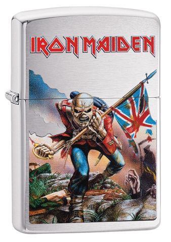 Zippo Lighter - Iron Maiden Brushed Chrome Zippo Zippo   