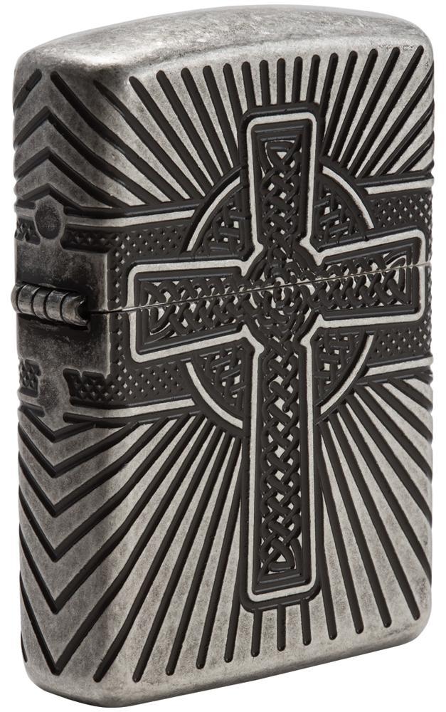 Zippo Lighter - Armor Celtic Cross Armor Antique Silver Zippo Zippo   