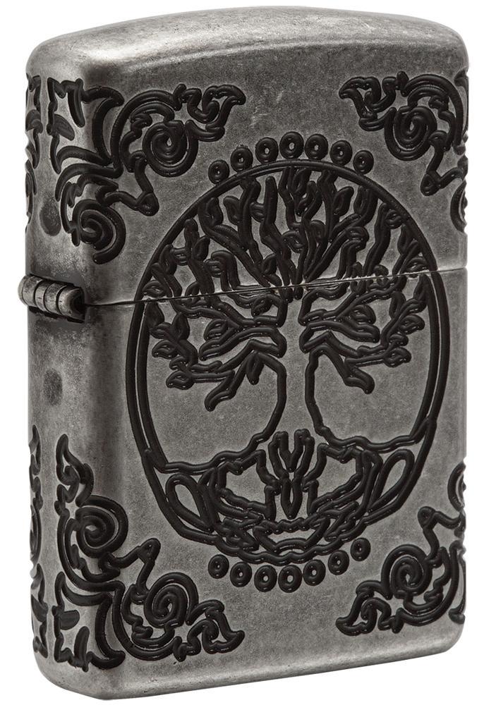 Zippo Lighter - Armor Tree of Life Antique Silver Zippo Zippo   