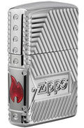 Zippo Lighter - Bolts Riveted Armor High Polish Chrome Zippo Zippo   