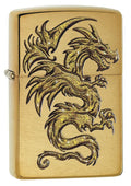 Zippo Lighter - Golden Dragon brushed brass Zippo Zippo   