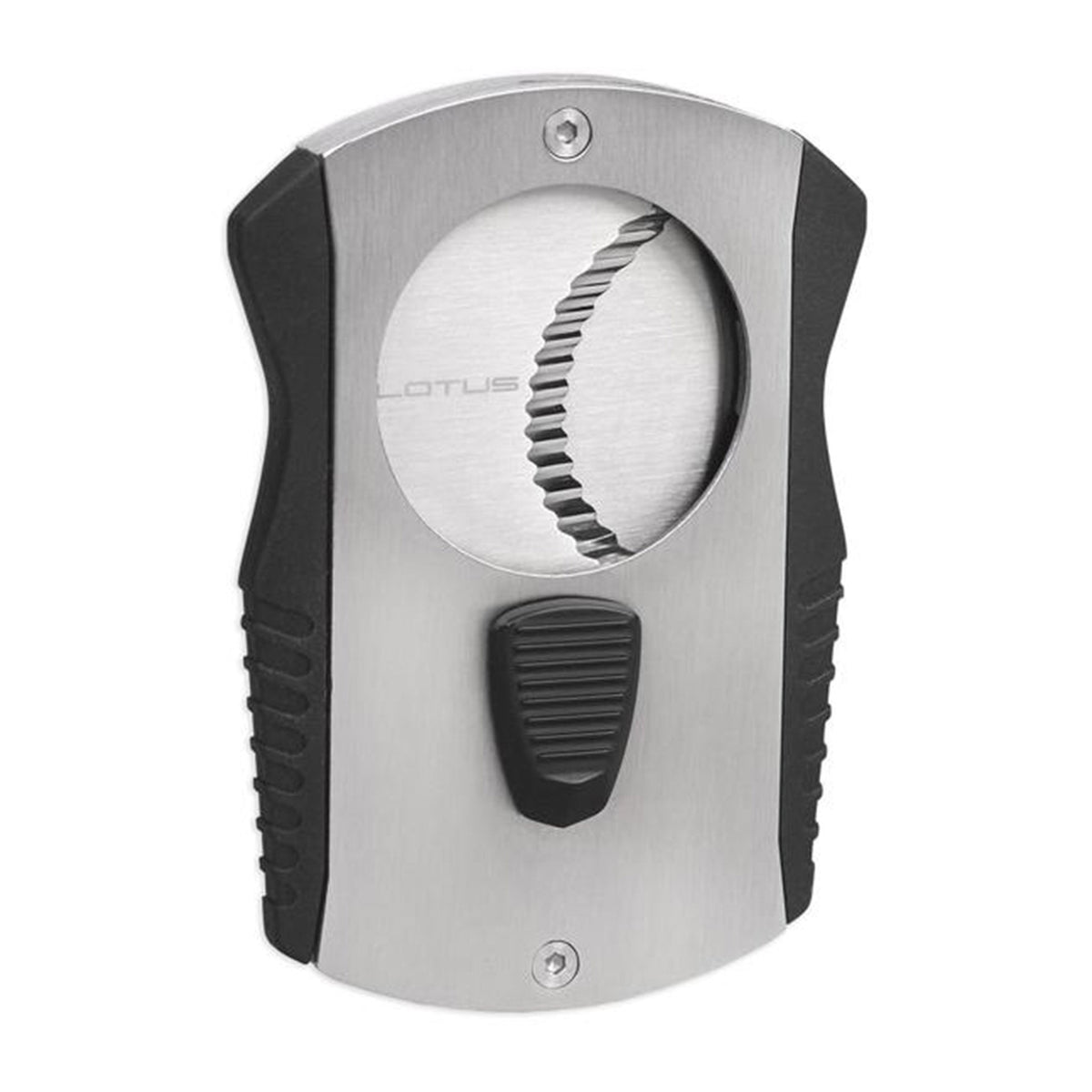 Lotus Barracuda Serrated 80-Ring Gauge Cigar Cutter Smoking Accessories Lotus Brushed Chrome & Black  