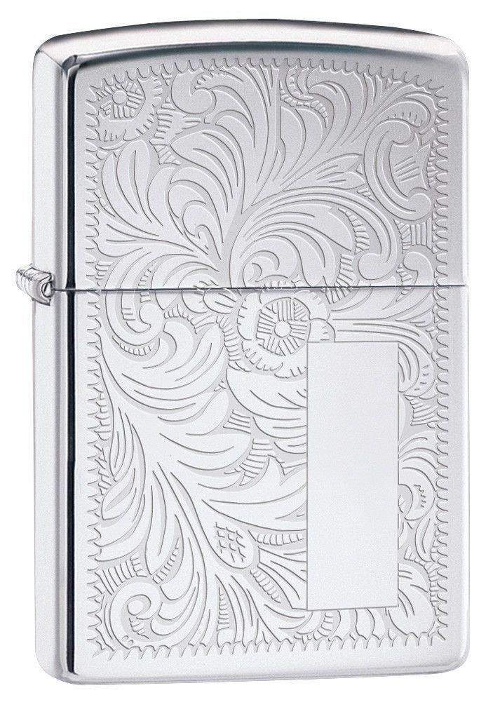 Zippo Lighter - Venetian High Polish Chrome Zippo Zippo   
