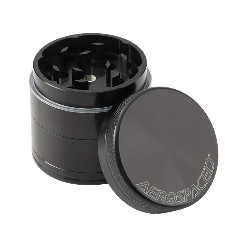 Aerospaced 4 Piece Grinder by Higher Standards - 40MM Cannabis Accessories Aerospaced Black  