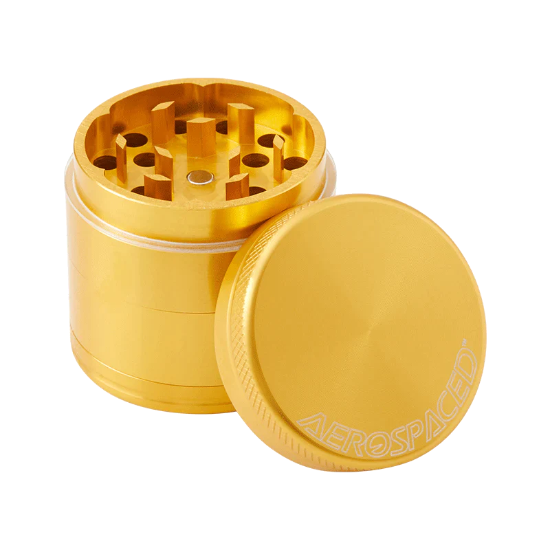 Aerospaced 4 Piece Grinder by Higher Standards - 40MM Cannabis Accessories Aerospaced Gold  