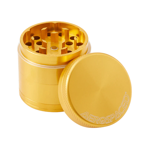 Aerospaced 4 Piece Grinder by Higher Standards - 40MM Cannabis Accessories Aerospaced Gold  