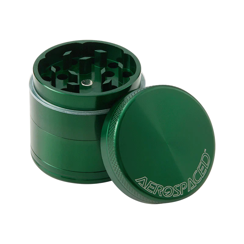 Aerospaced 4 Piece Grinder by Higher Standards - 40MM Cannabis Accessories Aerospaced Green  