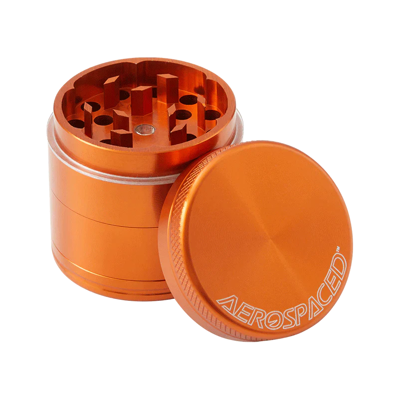 Aerospaced 4 Piece Grinder by Higher Standards - 40MM Cannabis Accessories Aerospaced Orange  
