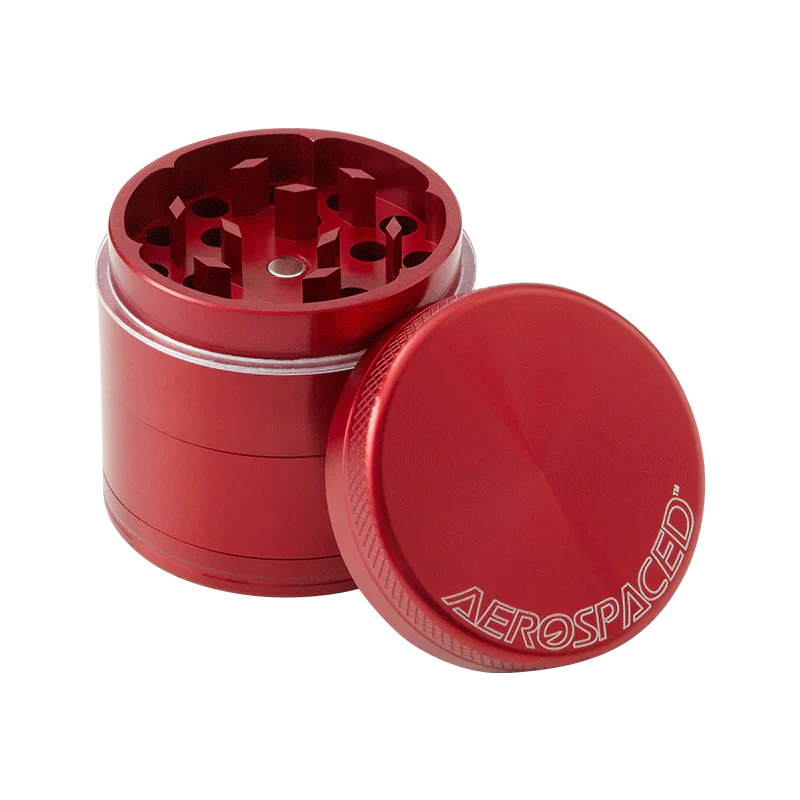 Aerospaced 4 Piece Grinder by Higher Standards - 40MM Cannabis Accessories Aerospaced Red  