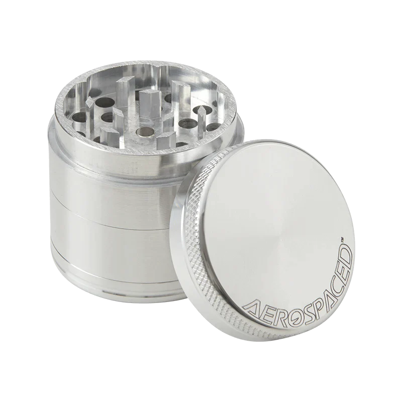 Aerospaced 4 Piece Grinder by Higher Standards - 40MM Cannabis Accessories Aerospaced Silver  