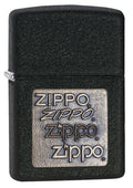 Zippo Lighter - Black Crackle Gold Zippo Logo Zippo Zippo   