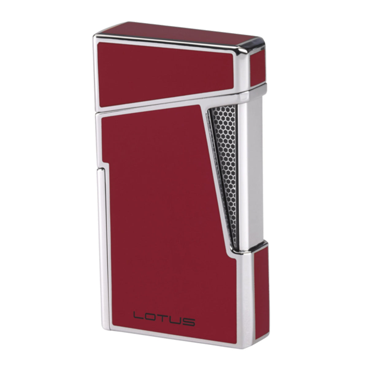 Lotus 48 Apollo Double Flame Torch Lighter and Punch Cutter Lighter Lotus Red & Chrome  