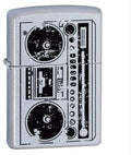 Zippo Lighter - Boombox Satin Chrome Zippo Zippo   