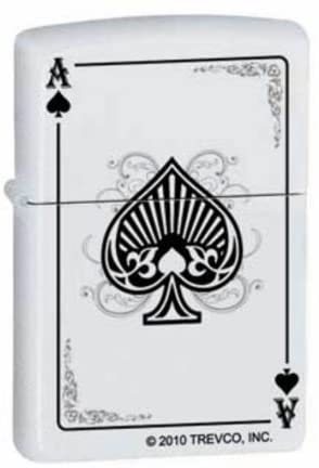 Zippo Lighter - In Spades White Matte Zippo Zippo   