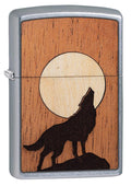 Zippo Lighter - Woodchuck Howling Wolf Street Chrome Zippo Zippo   