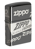 Zippo Lighter - Multi Zippo Logos Black Ice Zippo Zippo   