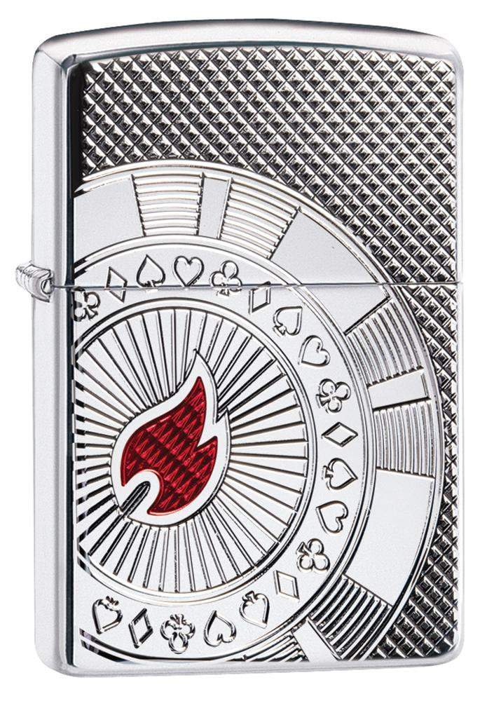 Zippo Lighter - Armor Poker Chip High Polish Chrome Zippo Zippo   