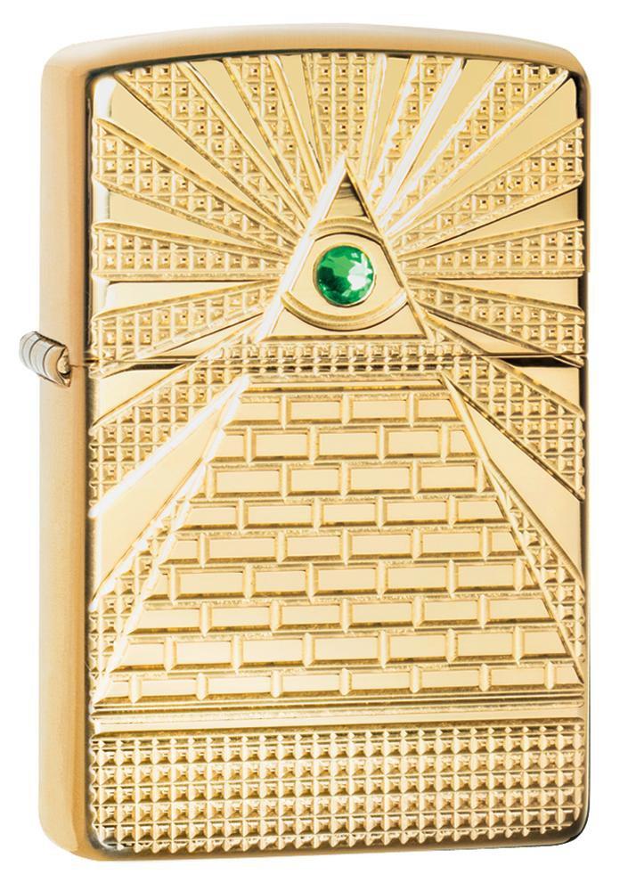 Zippo Lighter - Eye of Providence Brass High Polish Armor Zippo Zippo   