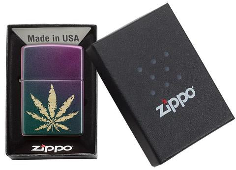 Zippo Lighter - Iridescent Marijuana Leaf Zippo Zippo   