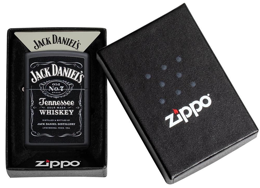 Zippo Lighter - Jack Daniel's Tennessee Whiskey on Black Matte Zippo Zippo   