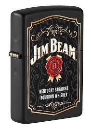 Zippo Lighter - Jim Beam Label on a Black Matte Finish Zippo Zippo   