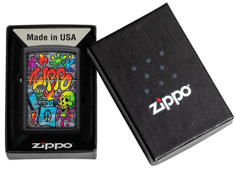 Zippo Lighter - Zippo Street Art Black Matte Design Zippo Zippo   