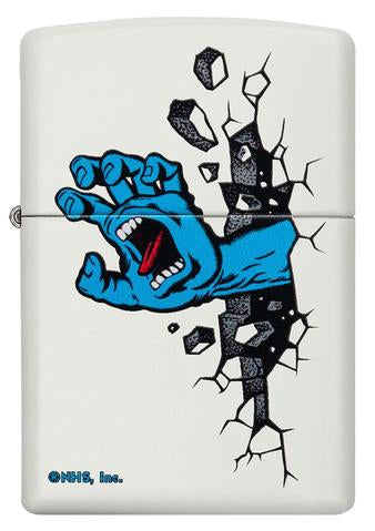 Zippo Lighter - Santa Cruz Screaming Hand White Matte Zippo Zippo   