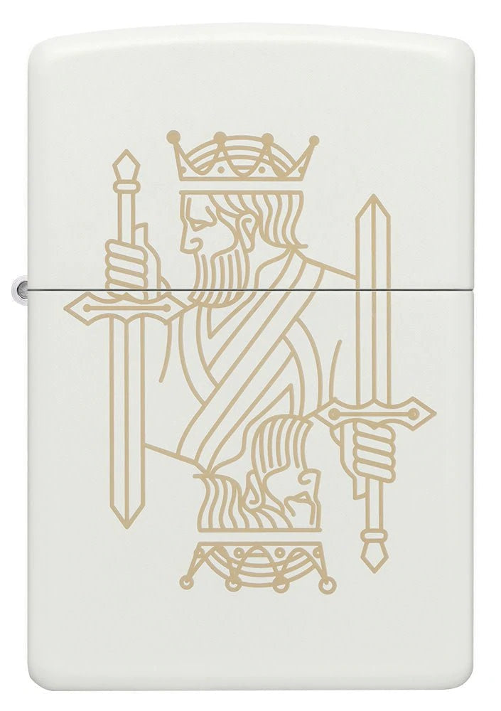 Zippo Lighter - King Queen on Regal White Matte Finish Zippo Zippo   