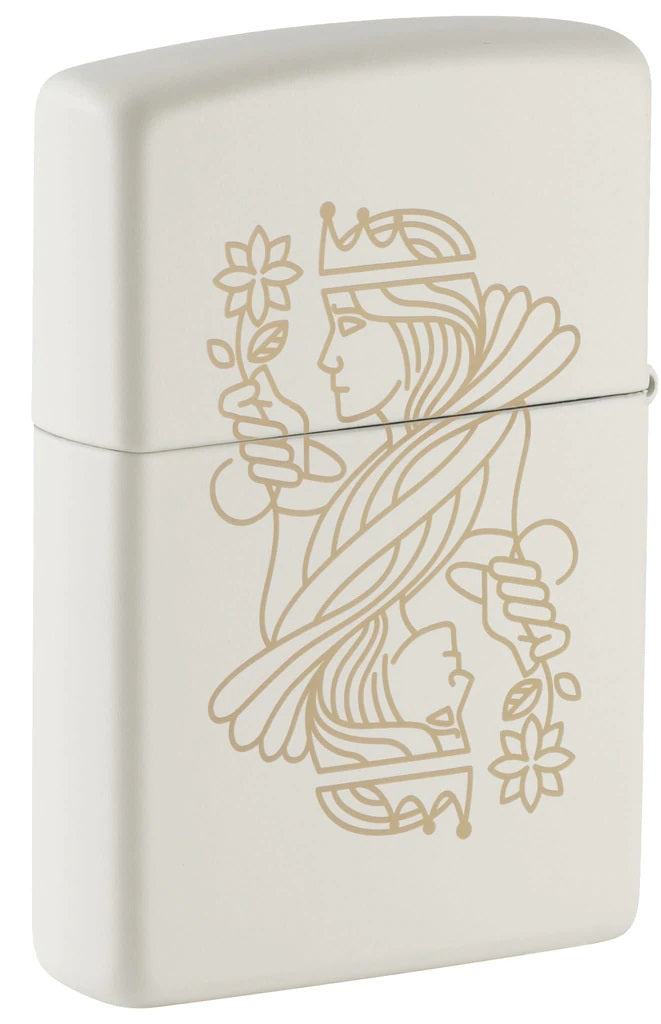 Zippo Lighter - King Queen on Regal White Matte Finish Zippo Zippo   