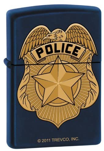 Zippo Lighter - Navy Blue Police Badge Zippo Zippo   
